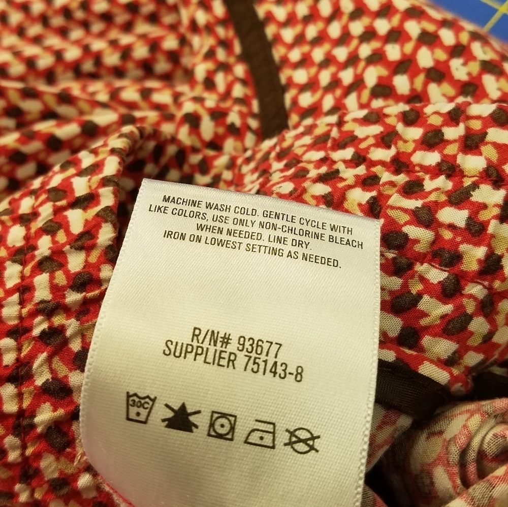 Liz Claiborne Woman Red & Brown 1X 100% Rayon - Picture 6 of 7